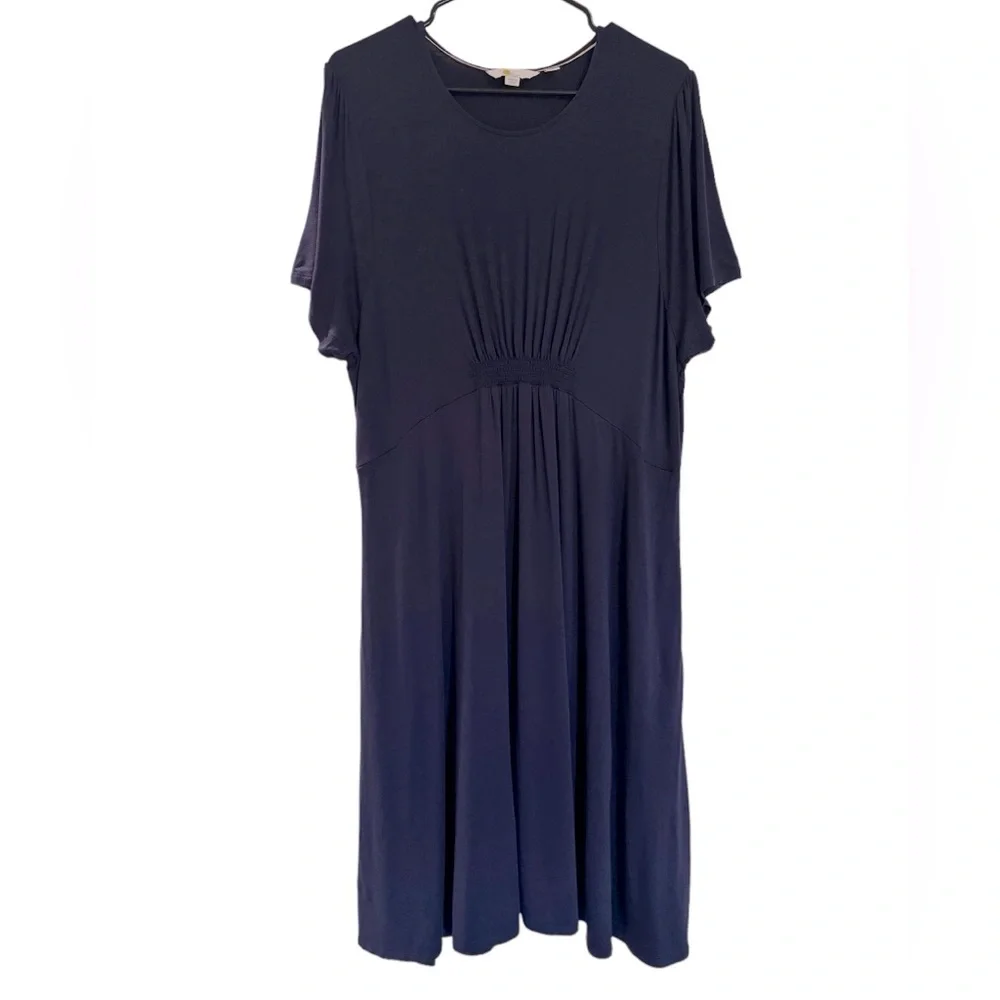 Boden Crew Neck Jersey Dress Short Sleeve Navy Blue Size 20/22 - Picture 1 of 9